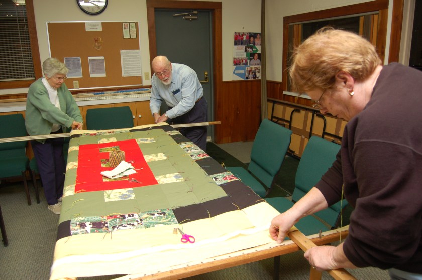 working on comforters