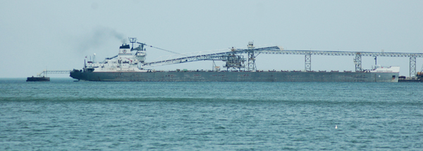 Freighter at Marblehead, Ohio by Bruce Stambaugh
