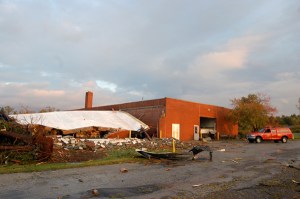 The OARDC's machine shop was heavily damaged by the tornado.