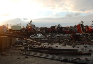 Destroyed machine shop by Bruce Stambaugh