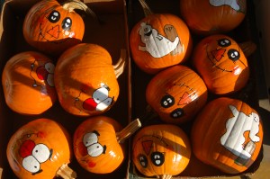 Painted pumpkins by Bruce Stambaugh