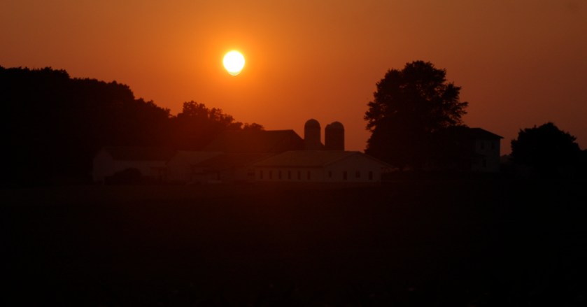 Farm sunset by Bruce Stambaugh