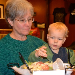 Grandma and grandson.