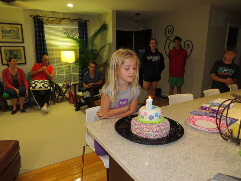 birthday cake, candle, five year old
