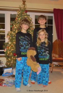 grandkids, grandchildren, pajamas, Christmas morning