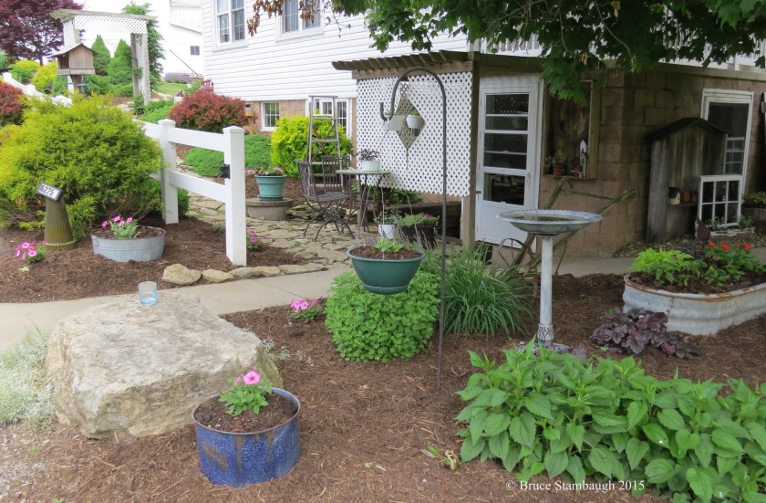 Amish farm, flower garden