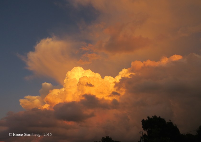 sunset, thunderstorm, cumulonimbus clouds