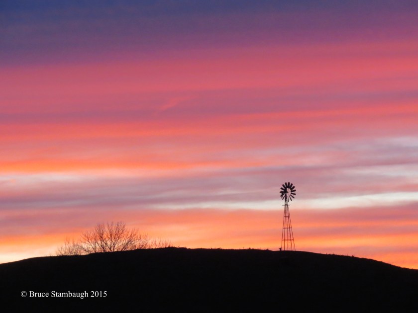 November sunset, windmill