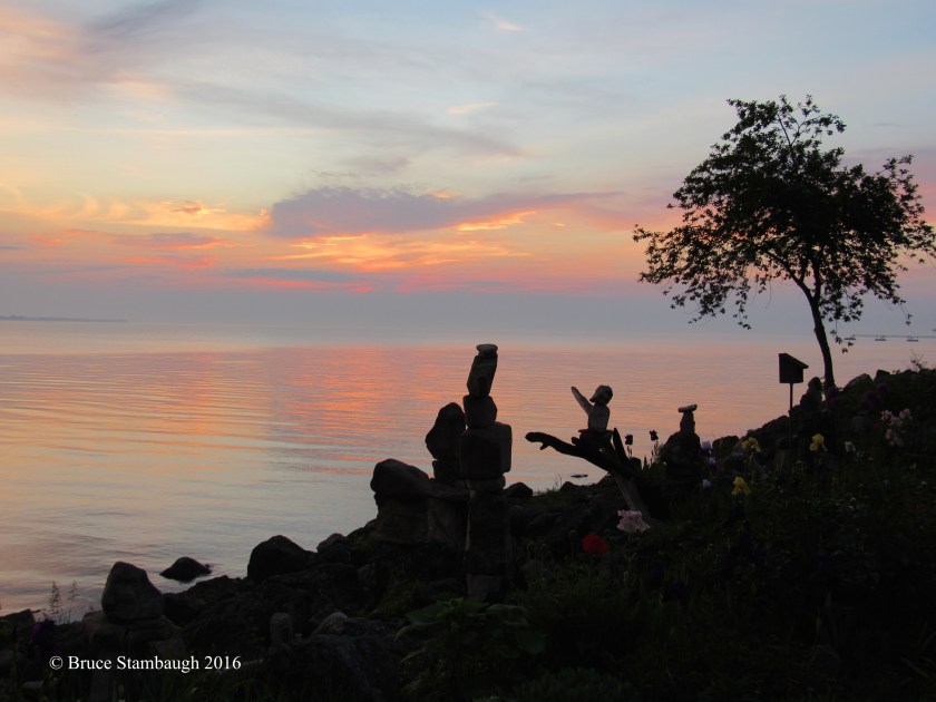 sunrise, rock sculptures