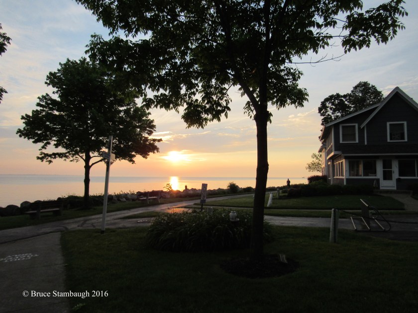 jogging along Lake Erie