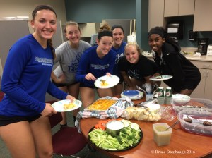 volleyball, home-cooked meal