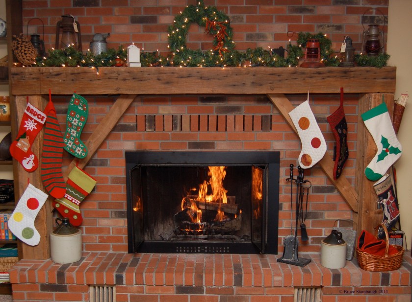 stockings hung by fireplace