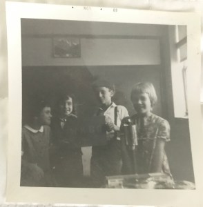 black and white photo of students