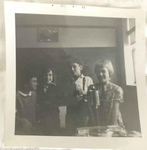 black and white photo of students