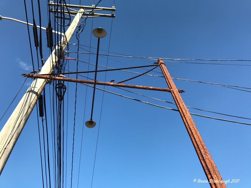 utility lines, old sign pole