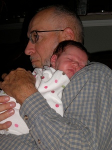 infant, grandfather, grandchild