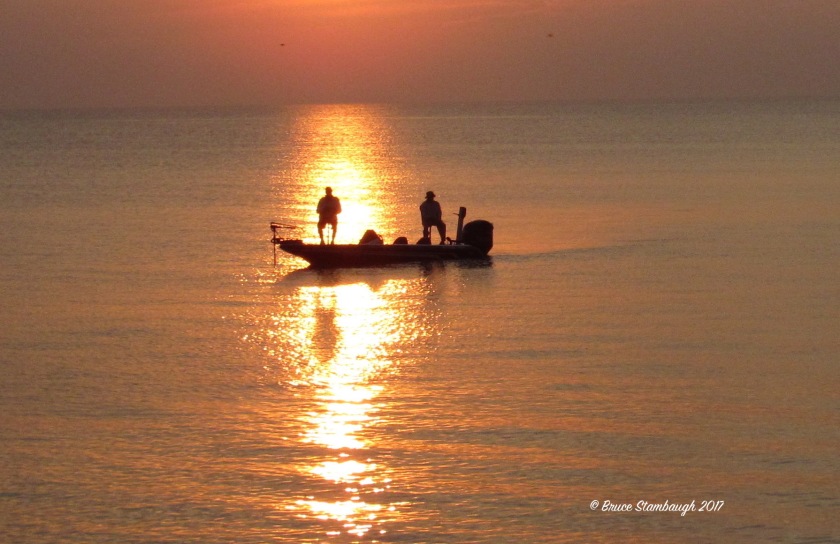 Lake Erie fishing, fishing at dawn