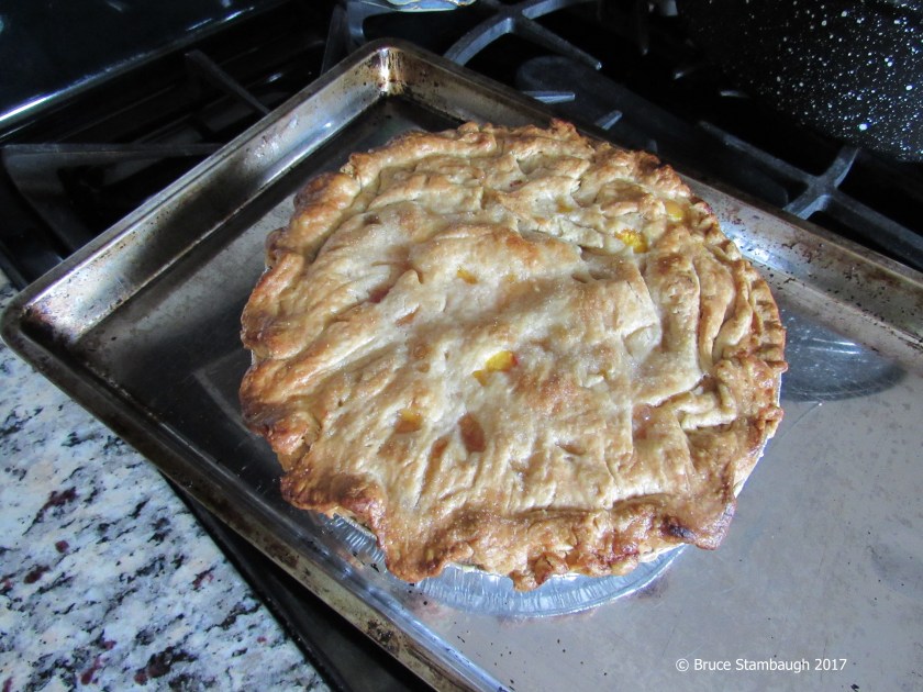 peach pie, homemade pie