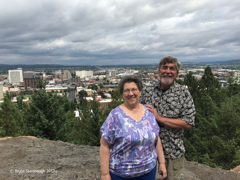 Spokane WA, friends, overlooking the city