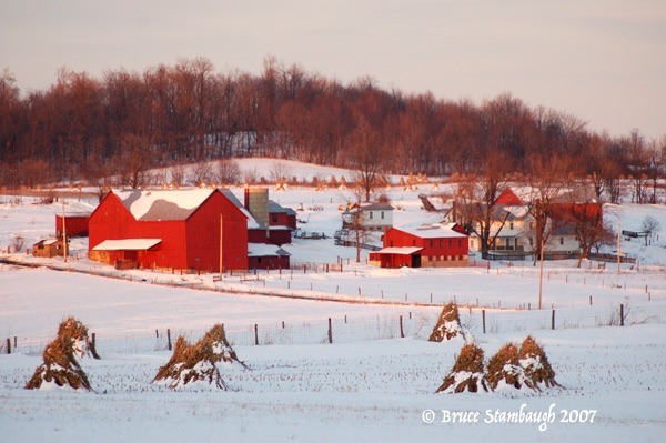 Amish farm, Holmes Co. OH, Ohio's Amish country, snowscape